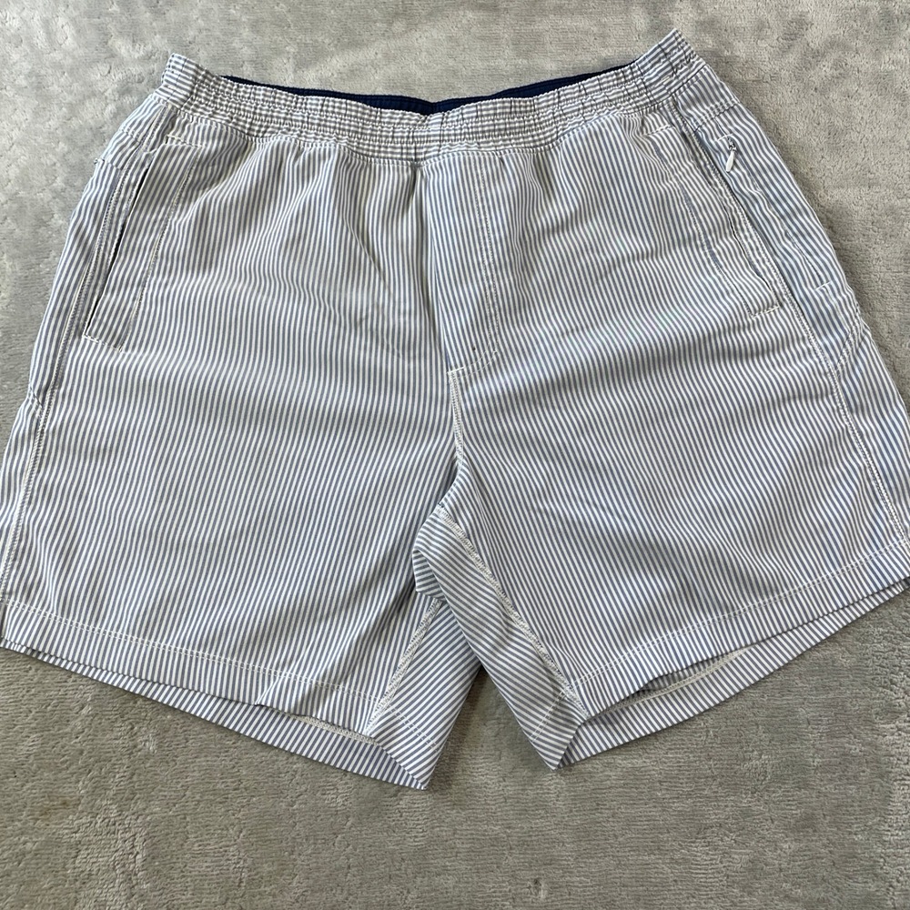 Birddogs Seersucker Shorts Men XL Blue Striped 7" Gym Lined Running Outdoor Walk